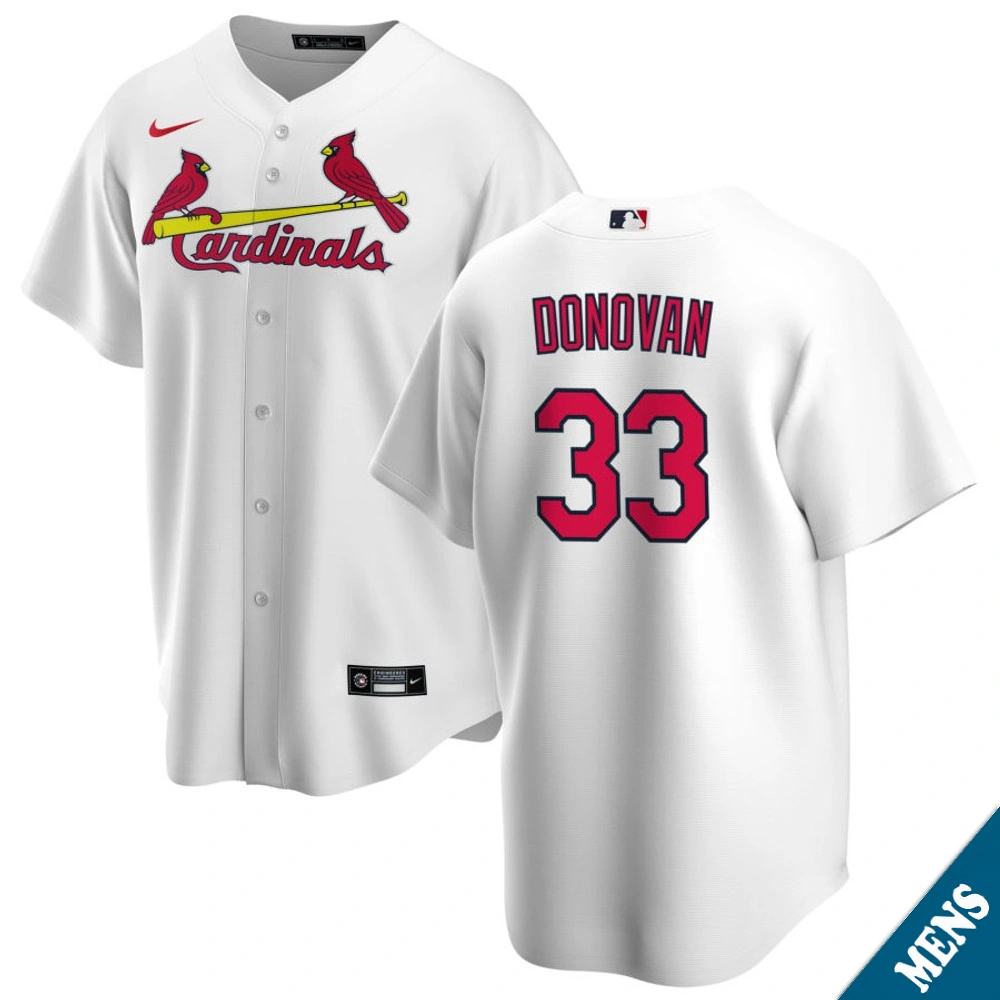 Men's St. Louis Cardinals Brendan Donovan #33 Home White Replica Jersey