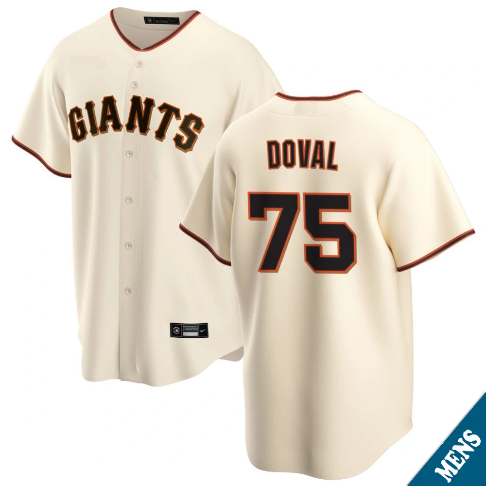 Men's San Francisco Giants Camilo Doval #75 Home Cream Replica Jersey
