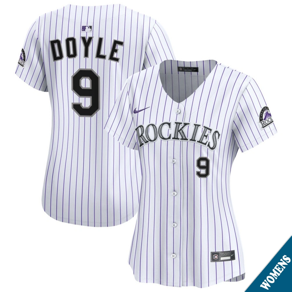 Women's Colorado Rockies Brenton Doyle #9 Home White Limited Jersey