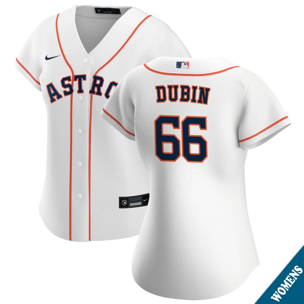 Women's Houston Astros Shawn Dubin #66 Home White Replica Jersey