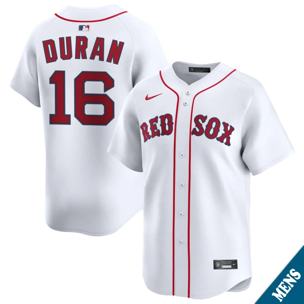 Men's Boston Red Sox Jarren Duran #16 Home White Limited Jersey Men's Boston Red Sox Jarren Duran #16 Home White Limited Jersey