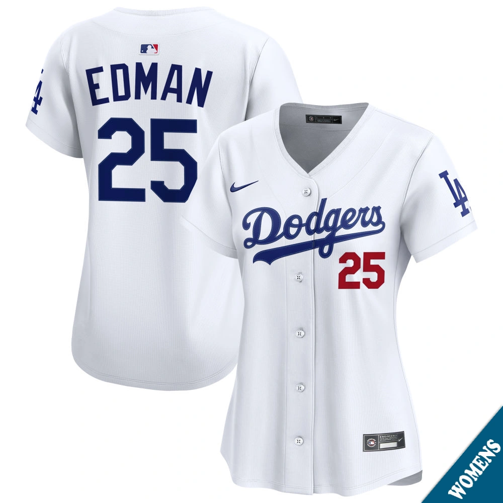Women's Los Angeles Dodgers Tommy Edman #25 Home White Limited Jersey