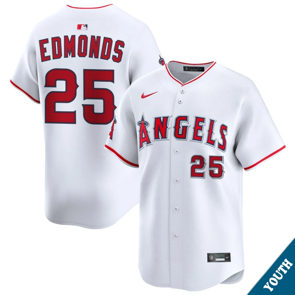 Youth Los Angeles Angels Jim Edmonds #25 Home White Limited Former Player‌ Jersey