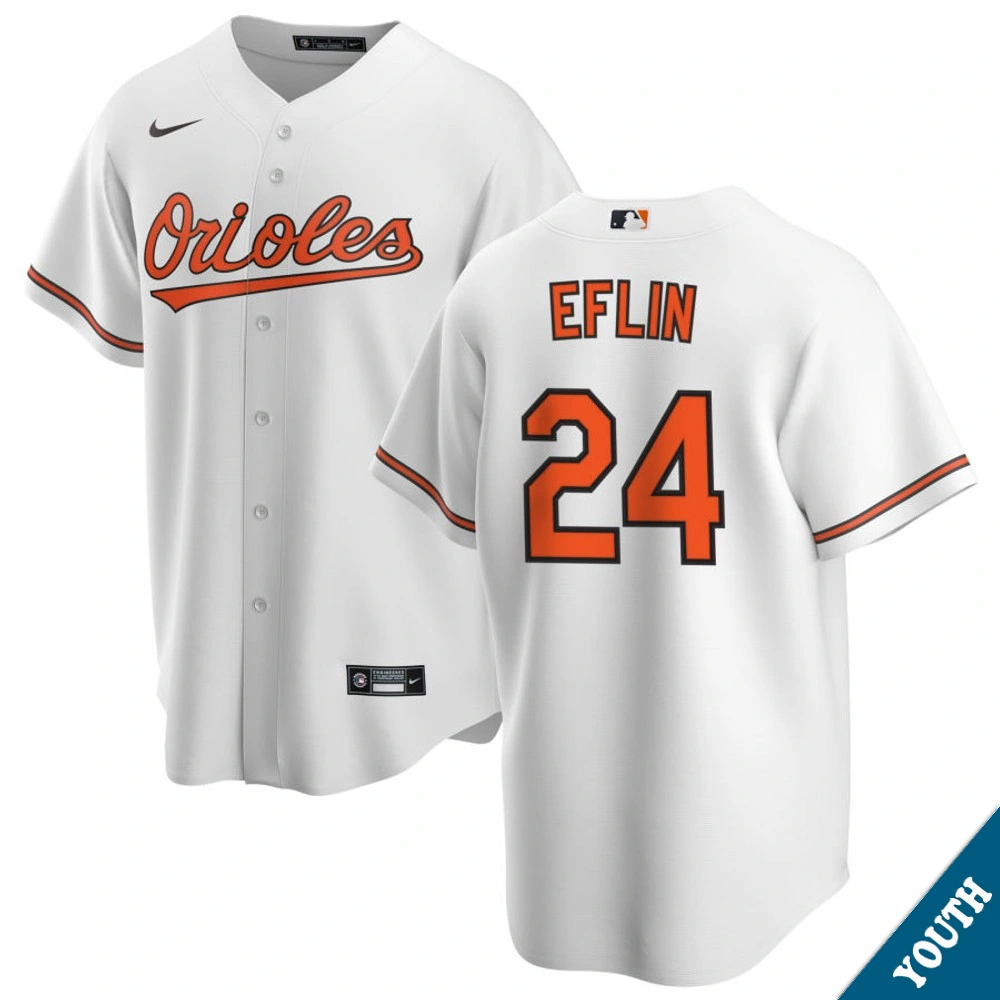 Youth Baltimore Orioles Zach Eflin #24 Home White Replica Jersey Youth Baltimore Orioles Zach Eflin #24 Home White Replica Jersey
