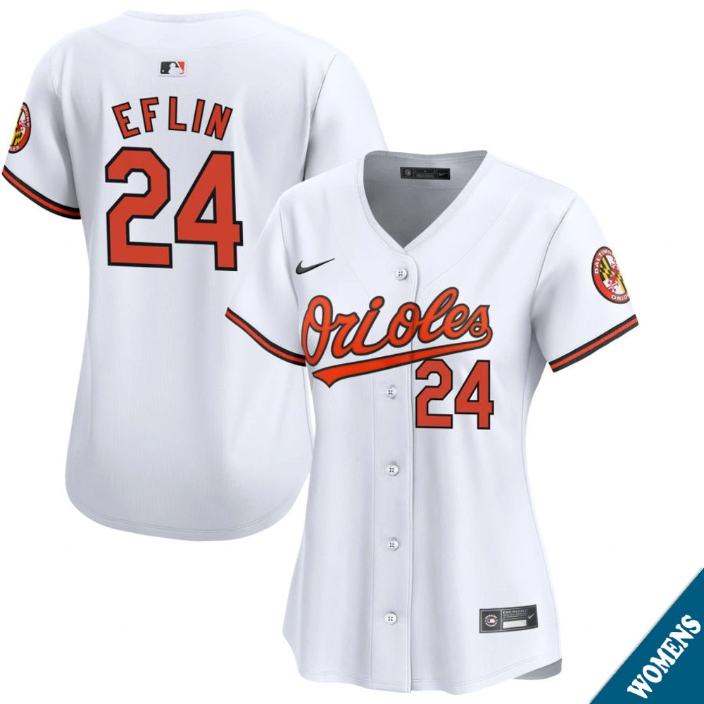 Women's Baltimore Orioles Zach Eflin #24 Home White Limited Jersey