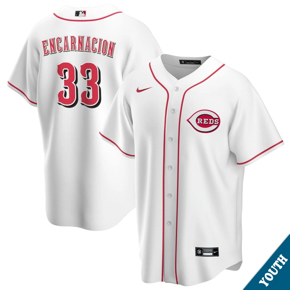 Youth Cincinnati Reds Christian Encarnacion #33 Home White Replica Jersey