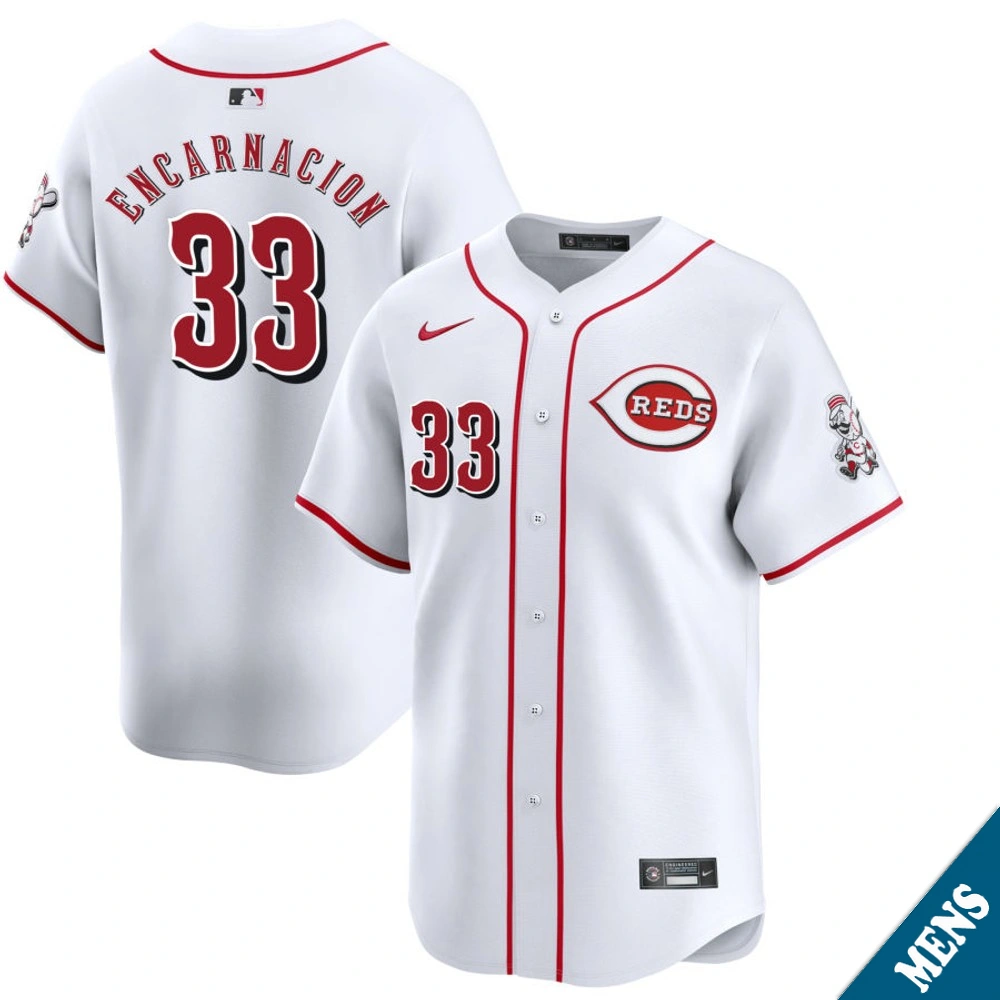 Men's Cincinnati Reds Christian Encarnacion #33 Home White Limited Jersey