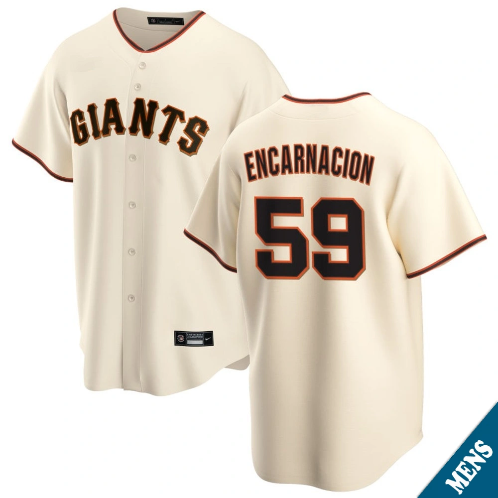 Men's San Francisco Giants Jerar Encarnacion #59 Home Cream Replica Jersey