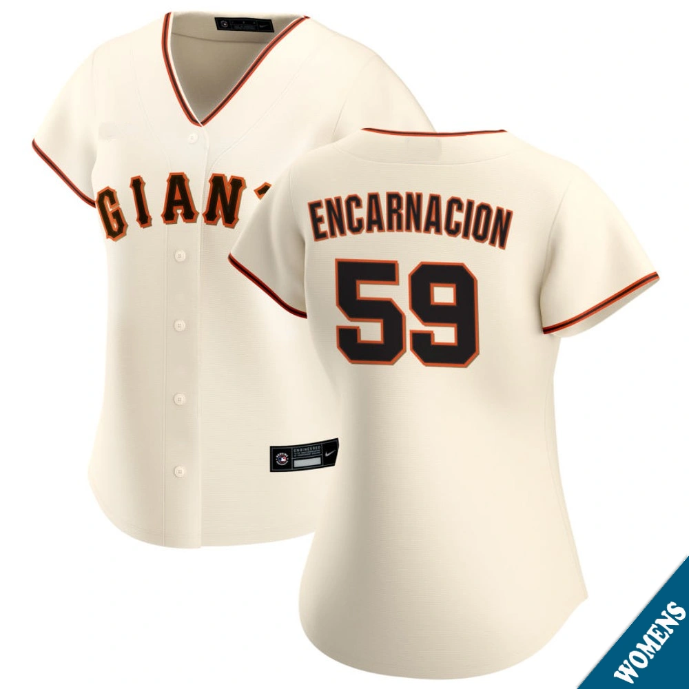 Women's San Francisco Giants Jerar Encarnacion #59 Home Cream Replica Jersey