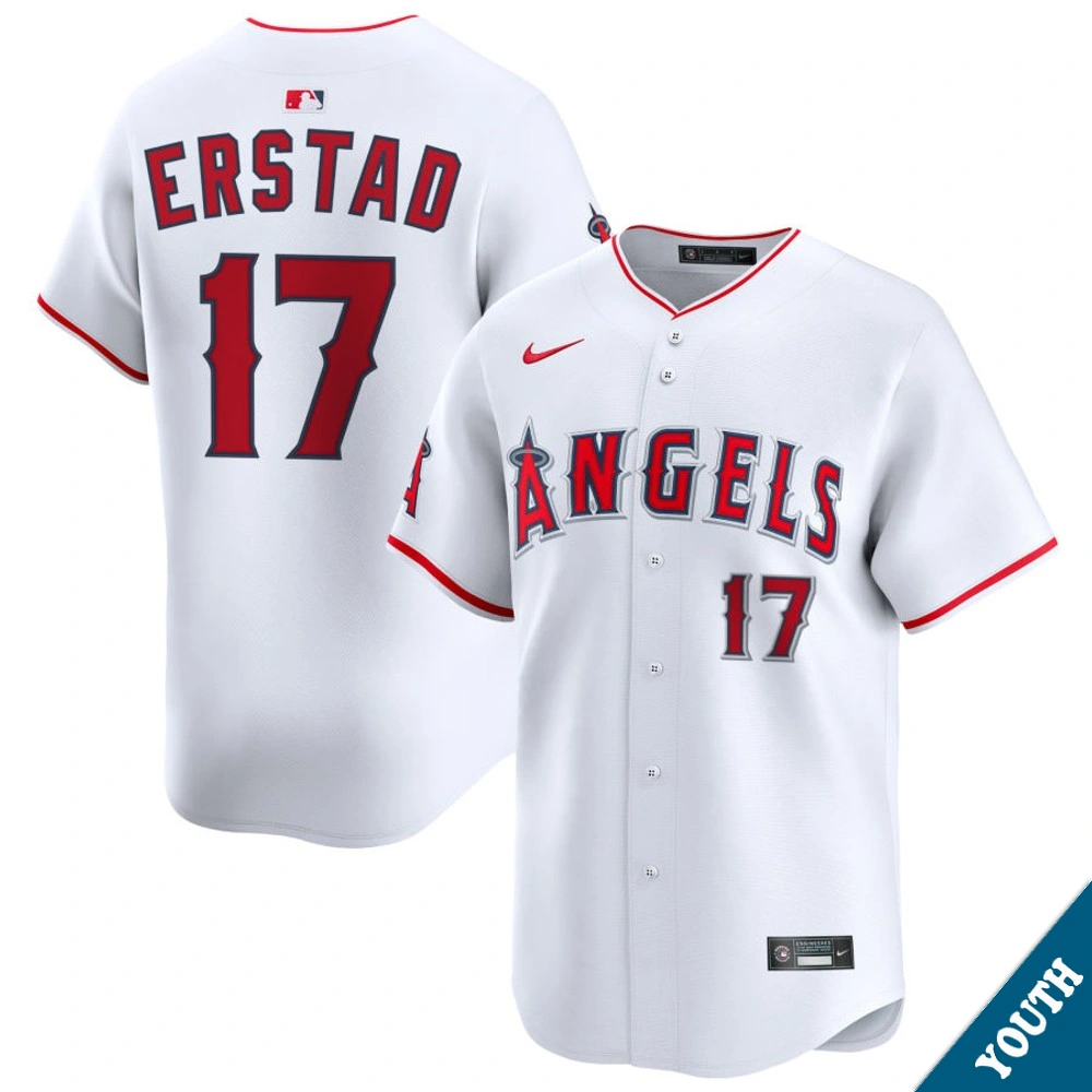 Youth Los Angeles Angels Darin Erstad #17 Home White Limited Former Player‌ Jersey