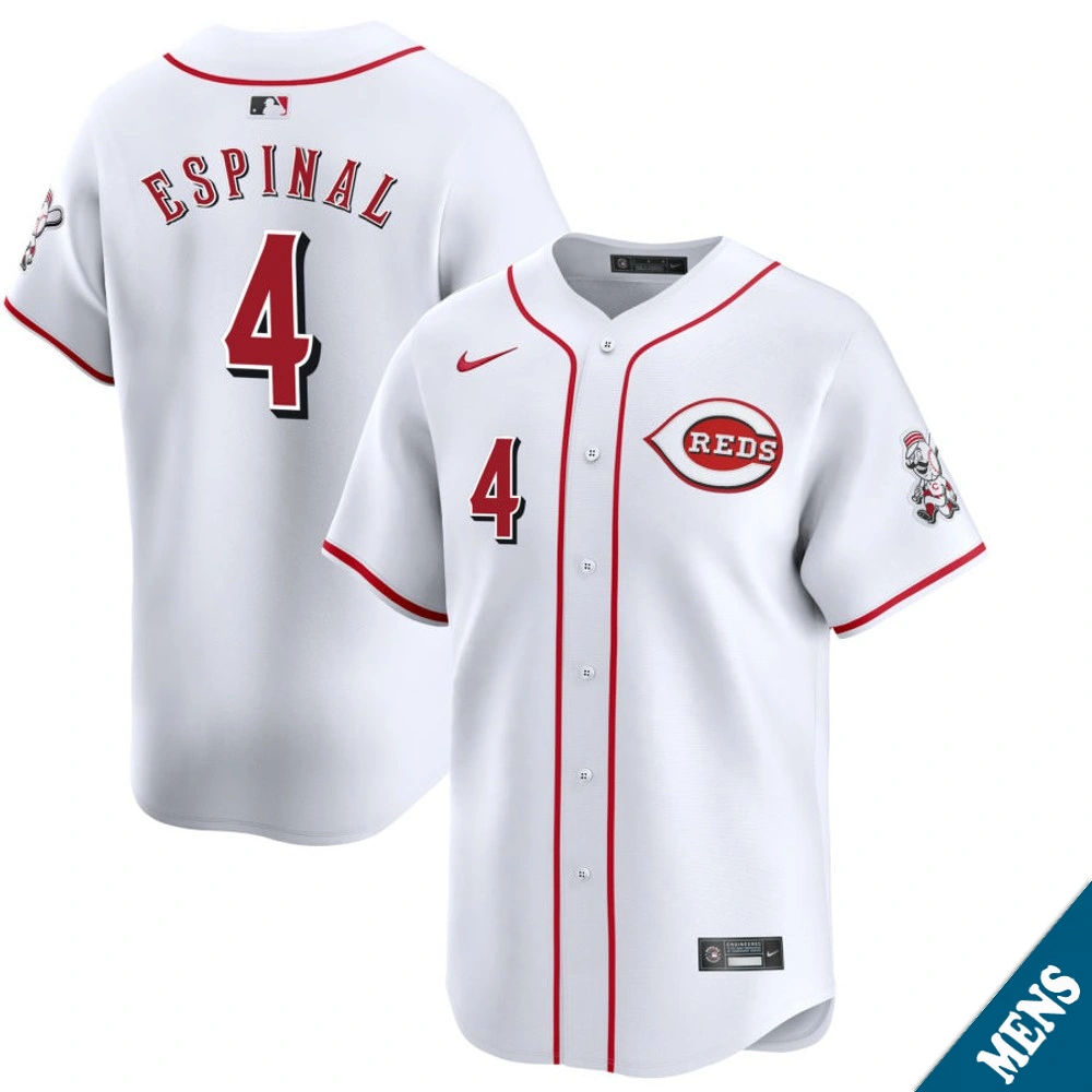 Men's Cincinnati Reds Santiago Espinal #4 Home White Limited Jersey