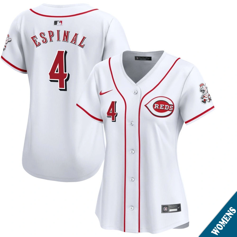 Women's Cincinnati Reds Santiago Espinal #4 Home White Limited Jersey