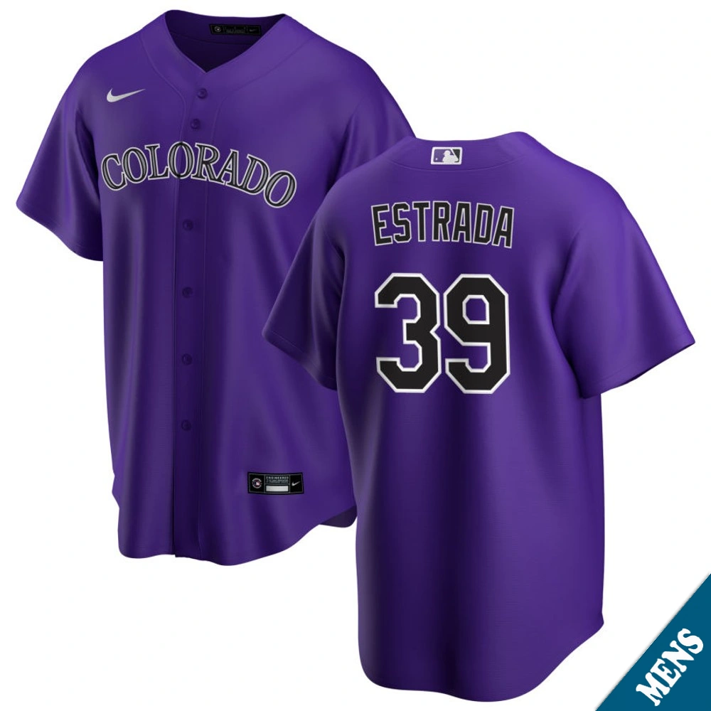Men's Colorado Rockies Thairo Estrada #39 Purple Alternate Replica Jersey