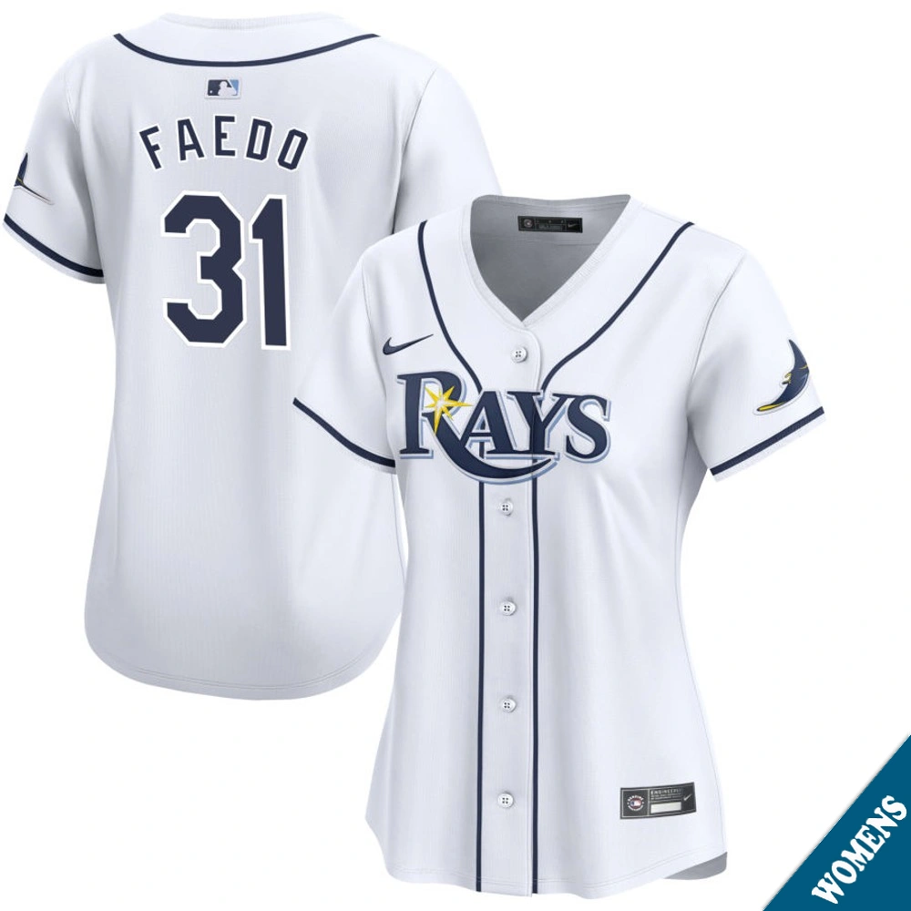 Women's Tampa Bay Rays Alex Faedo #31 Home White Limited Jersey