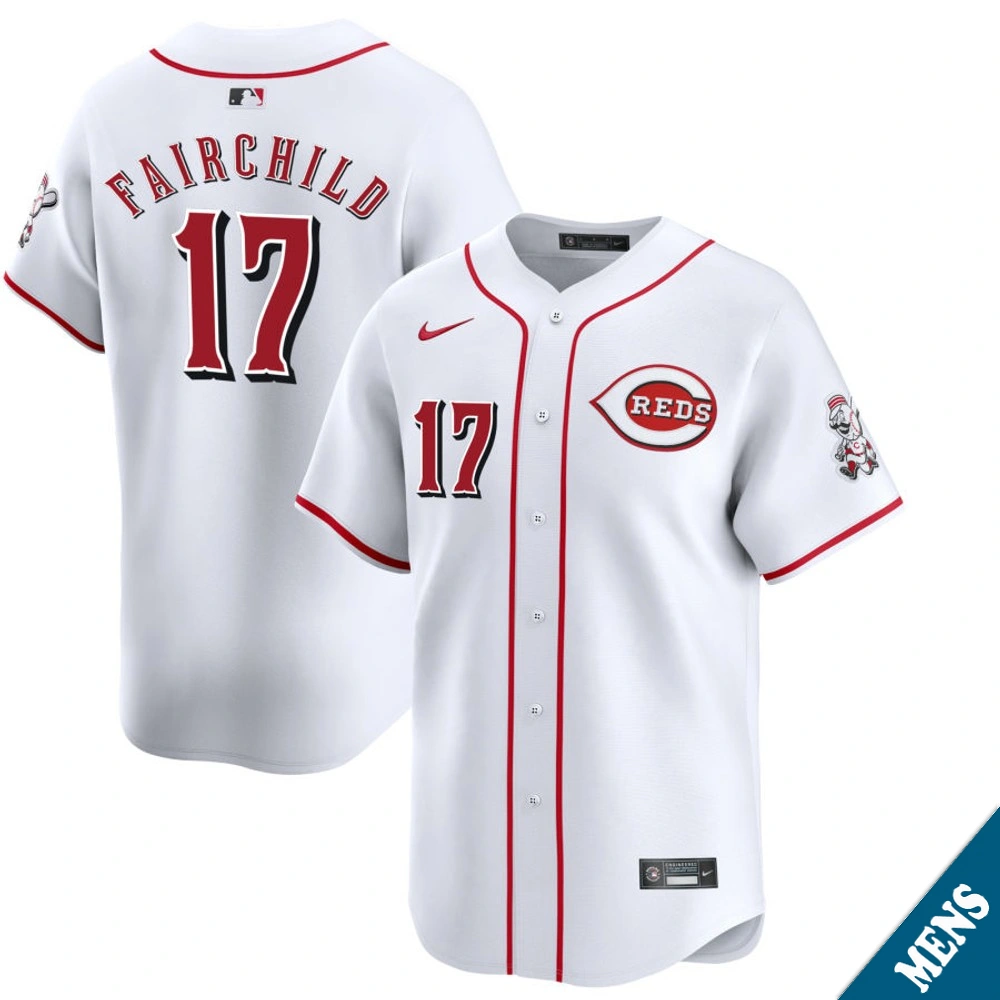 Men's Cincinnati Reds Stuart Fairchild #17 Home White Limited Jersey