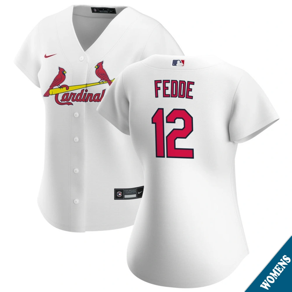 Women's St. Louis Cardinals Erick Fedde #12 Home White Replica Jersey
