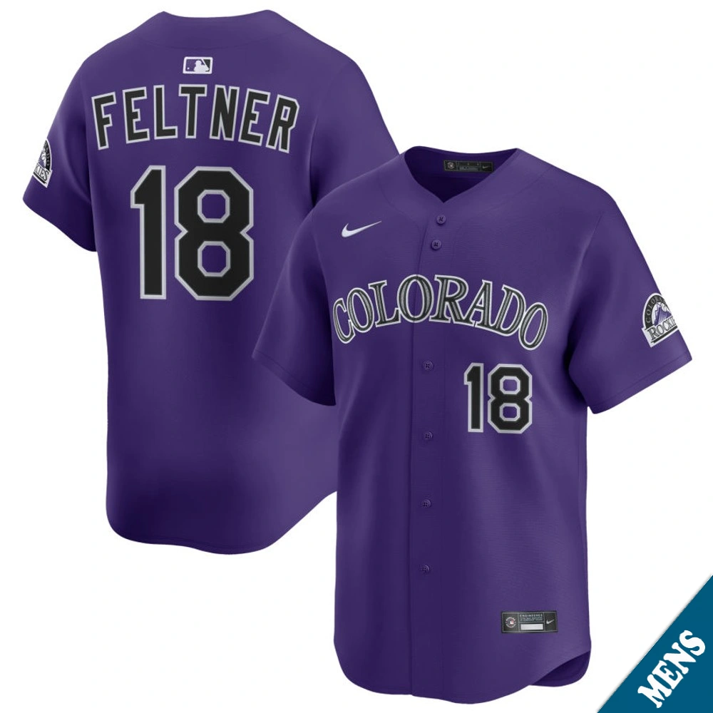 Men's Colorado Rockies Ryan Feltner #18 Purple Alternate Limited Jersey