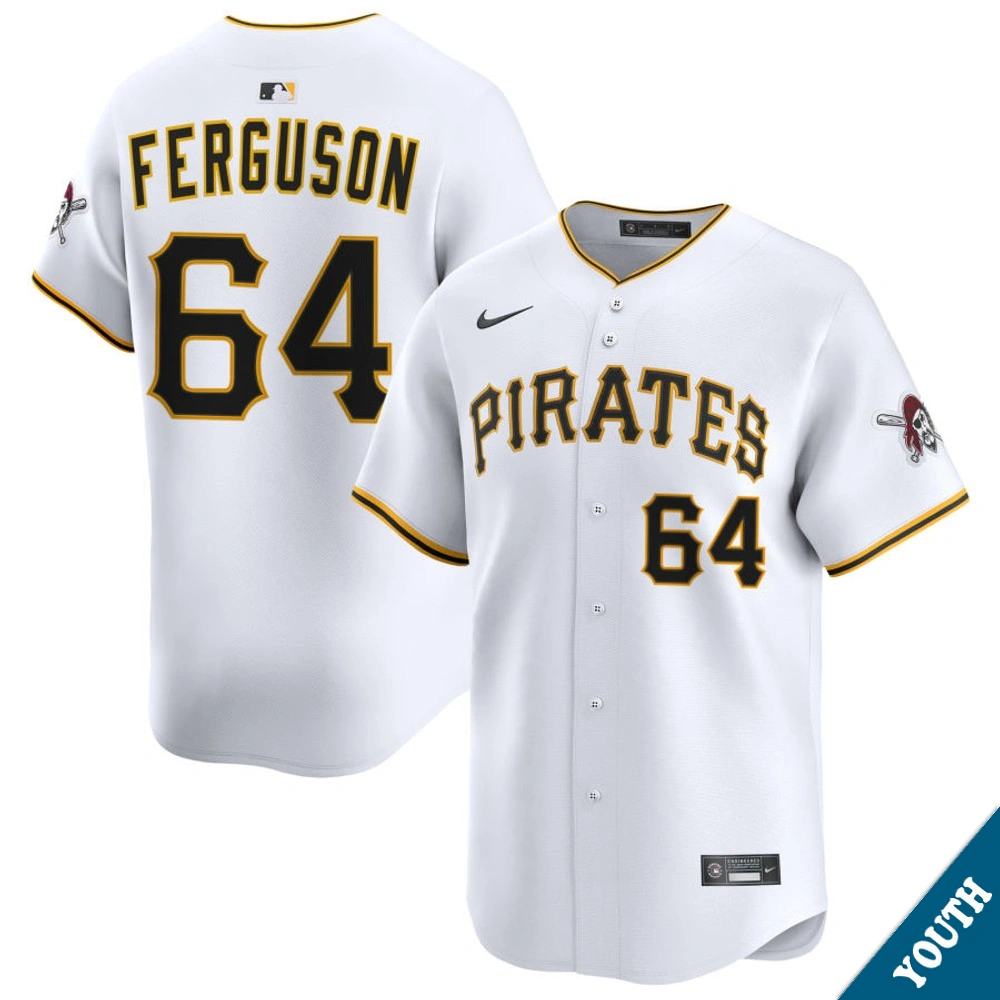 Youth Pittsburgh Pirates Caleb Ferguson #64 Home White Limited Jersey