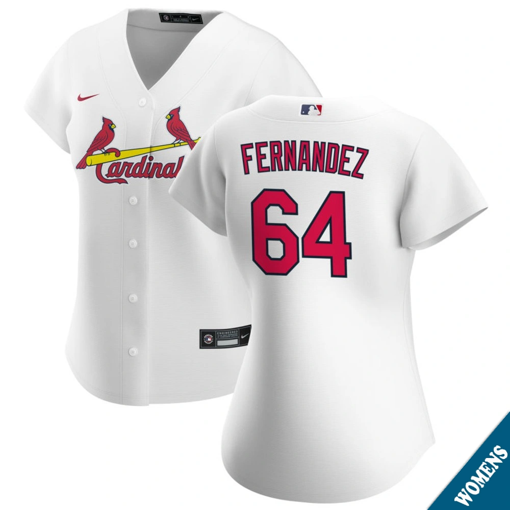 Women's St. Louis Cardinals Ryan Fernandez #64 Home White Replica Jersey