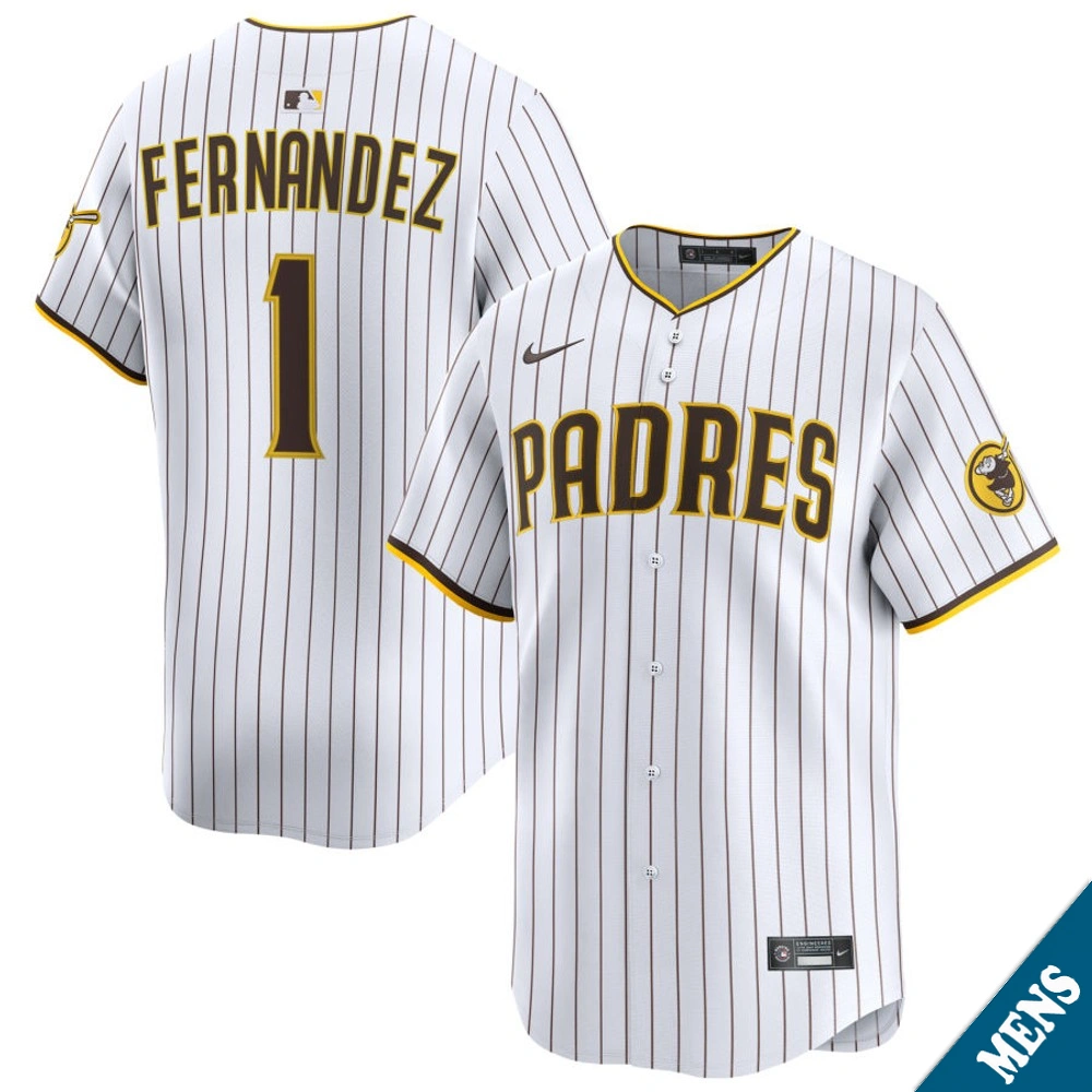 Men's San Diego Padres Tony Fernandez #1 Home White Limited Former Player‌ Jersey