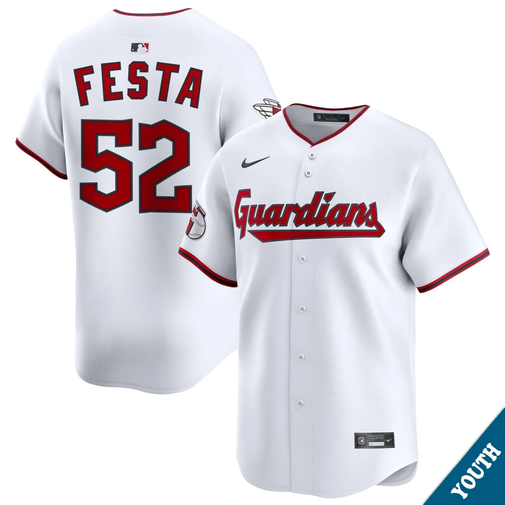 Youth Cleveland Guardians Matt Festa #52 Home White Limited Jersey