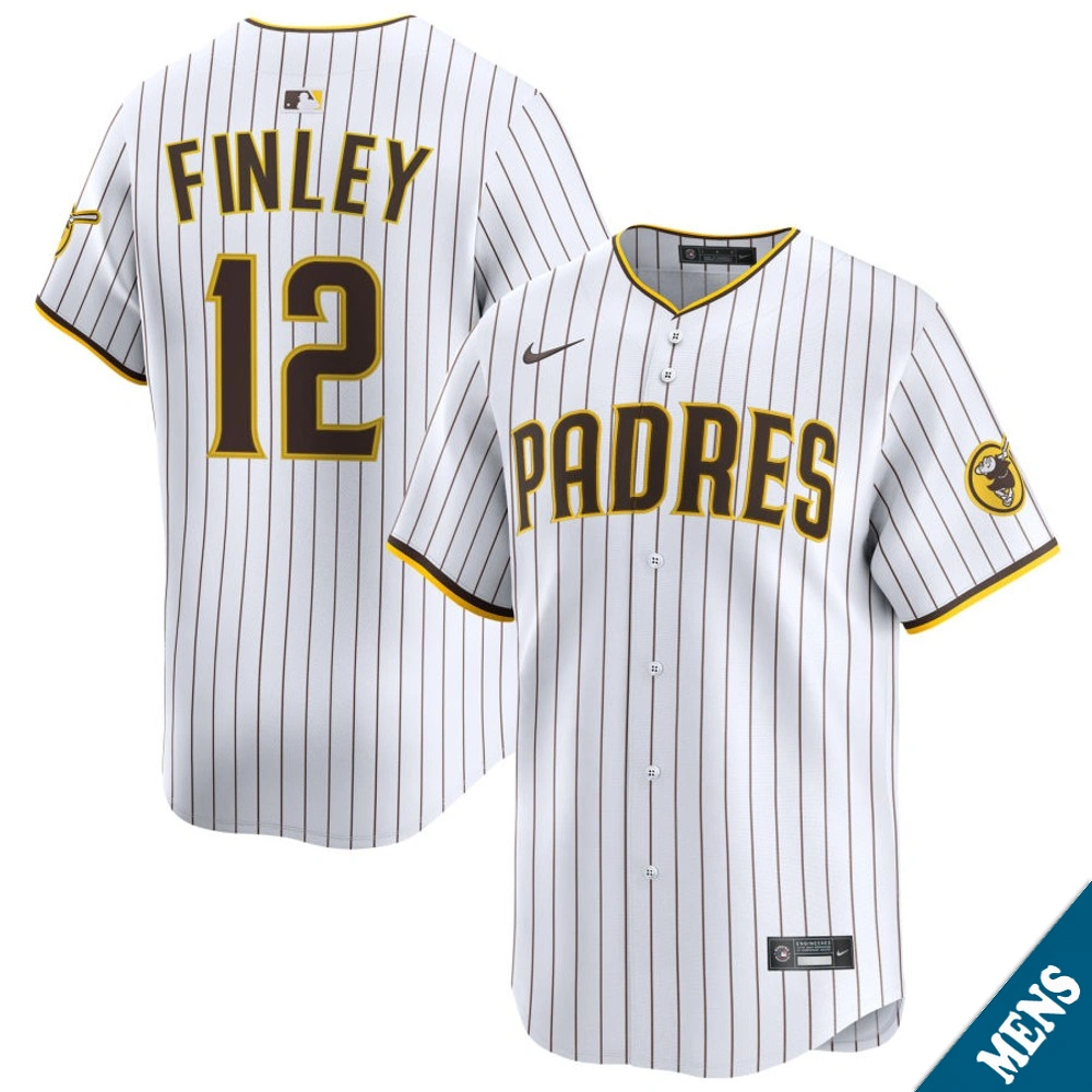 Men's San Diego Padres Steve Finley #12 Home White Limited Former Player‌ Jersey