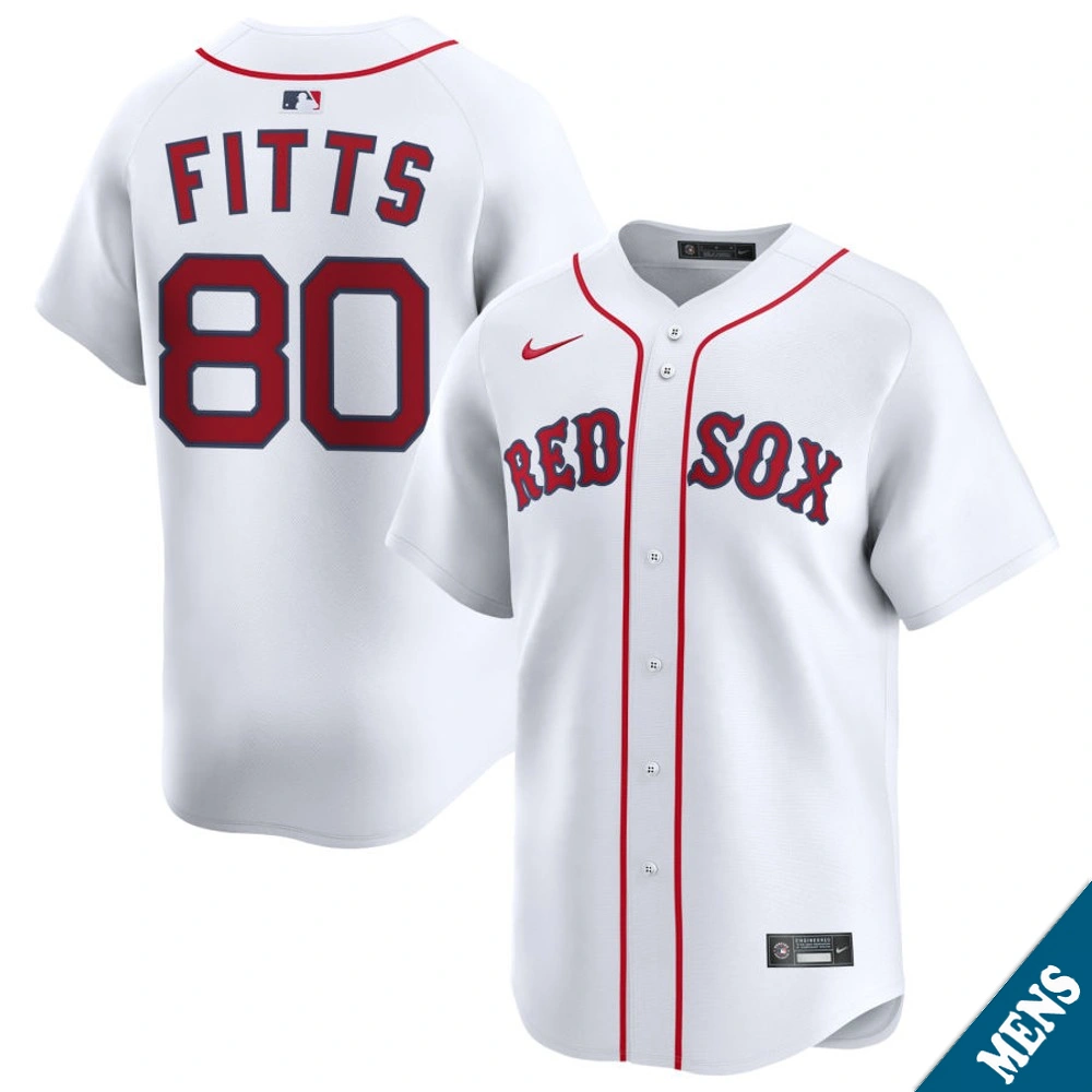 Men's Boston Red Sox Richard Fitts #80 Home White Limited Jersey Men's Boston Red Sox Richard Fitts #80 Home White Limited Jersey