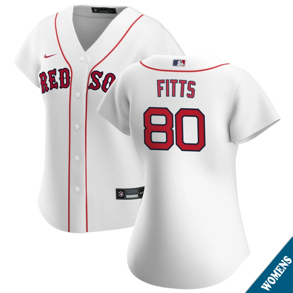 Women's Boston Red Sox Richard Fitts #80 Home White Replica Jersey