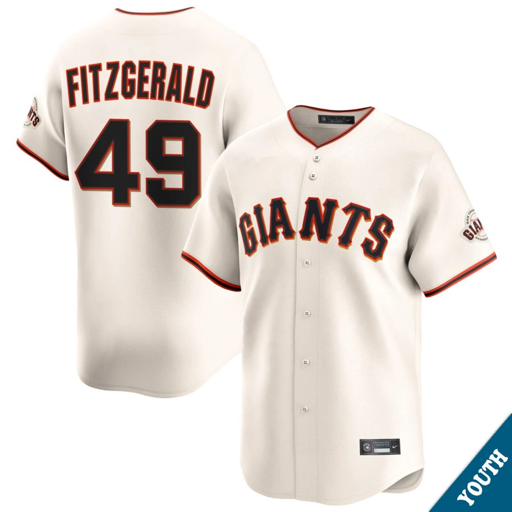 Youth San Francisco Giants Tyler Fitzgerald #49 Home Cream Limited Jersey