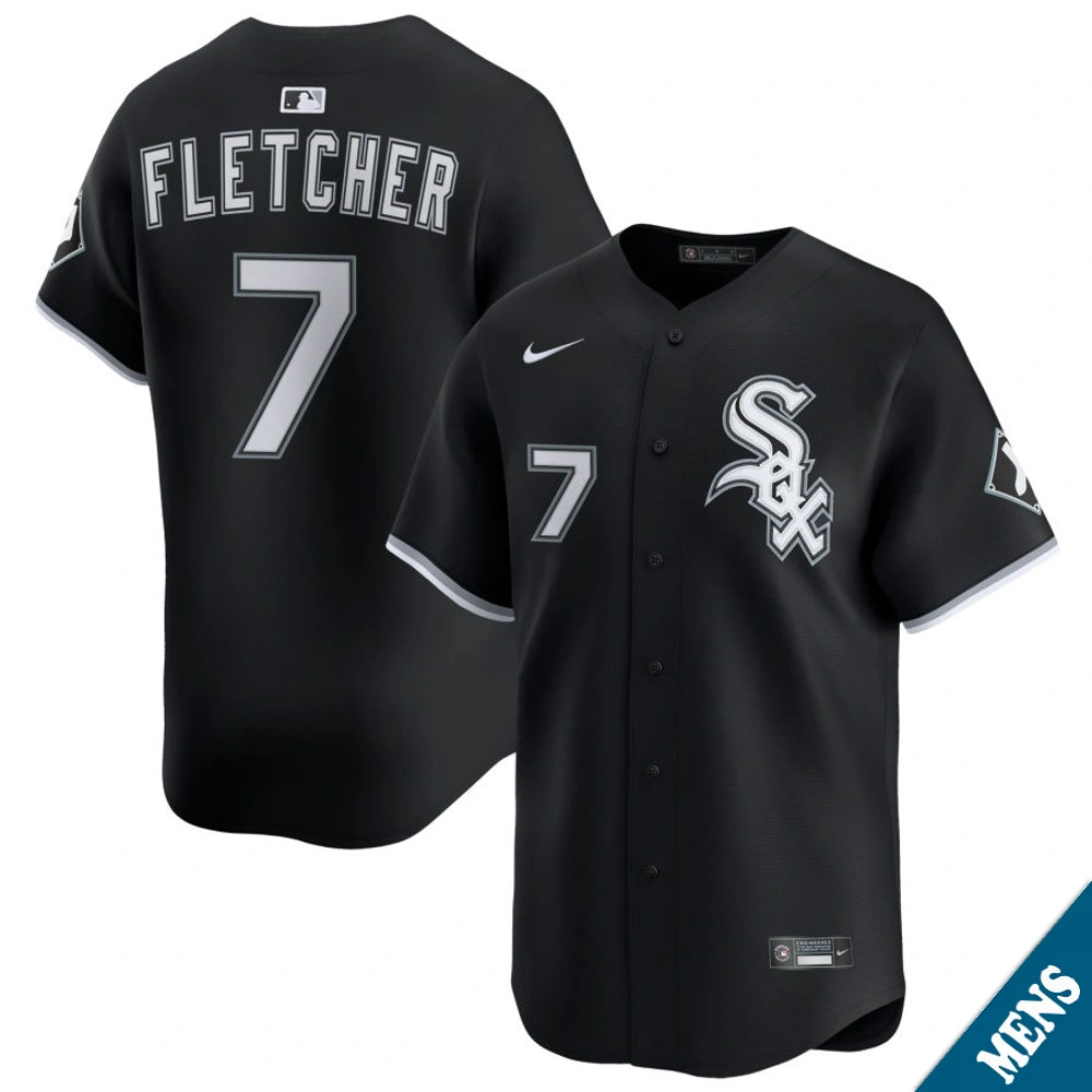 Men's Chicago White Sox Dominic Fletcher #7 Black Alternate Limited Jersey Men's Chicago White Sox Dominic Fletcher #7 Black Alternate Limited Jersey