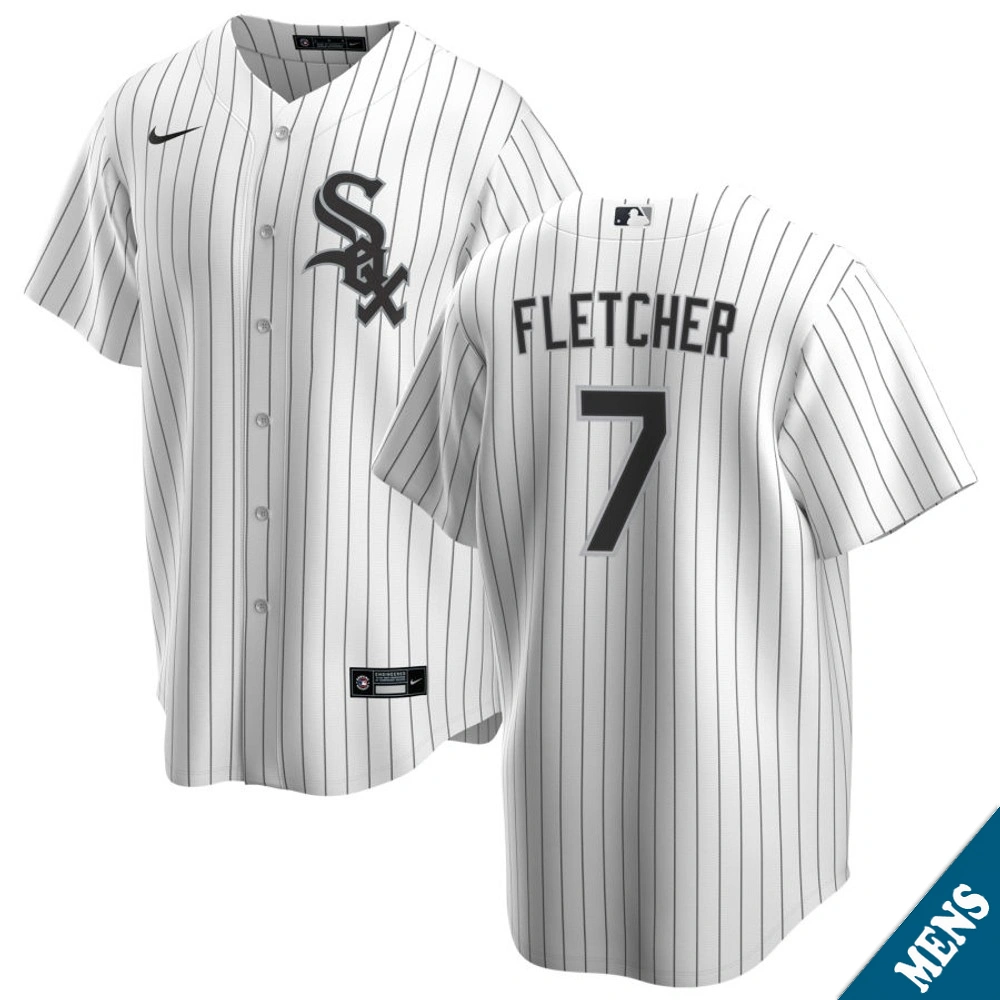 Men's Chicago White Sox Dominic Fletcher #7 Home White Replica Jersey