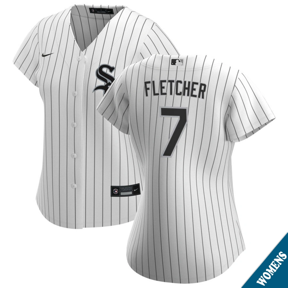 Women's Chicago White Sox Dominic Fletcher #7 Home White Replica Jersey