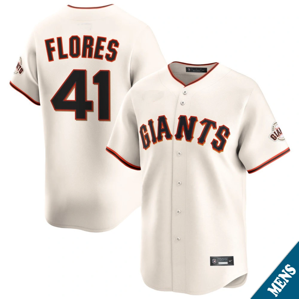 Men's San Francisco Giants Wilmer Flores #41 Home Cream Limited Jersey