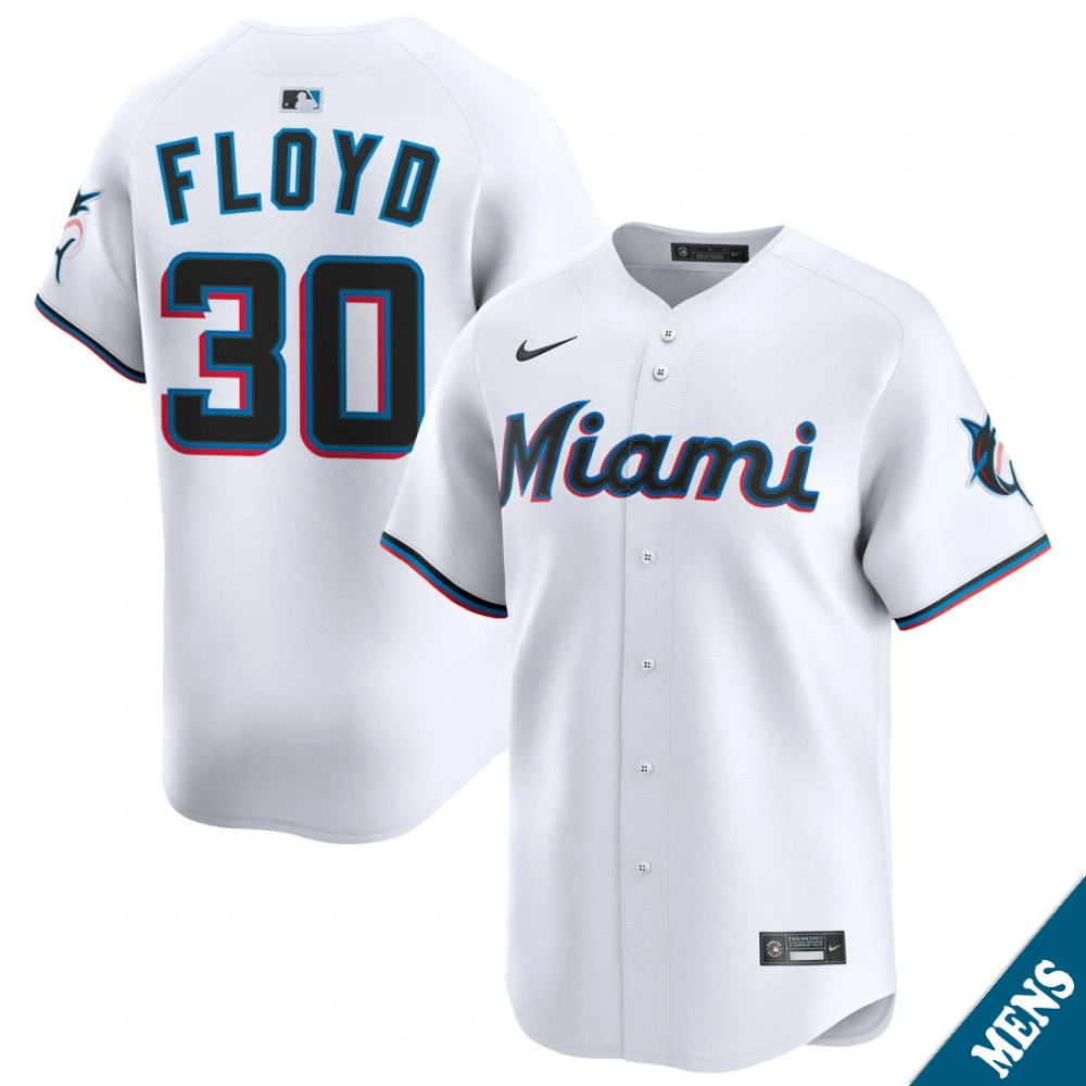 Men's Miami Marlins Cliff Floyd #30 Home White Limited Former Player‌ Jersey