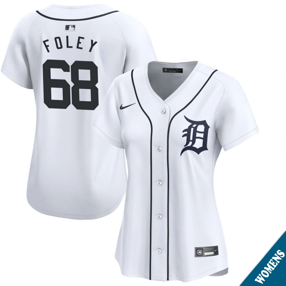 Women's Detroit Tigers Jason Foley #68 Home White Limited Jersey