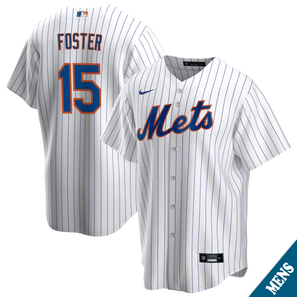 Men's New York Mets George Foster #15 Home White Former Player‌ Replica Jersey