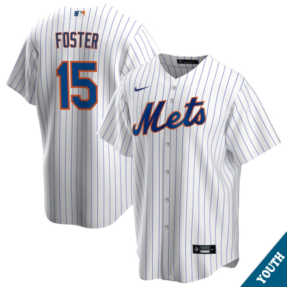 Youth New York Mets George Foster #15 Home White Former Player‌ Replica Jersey