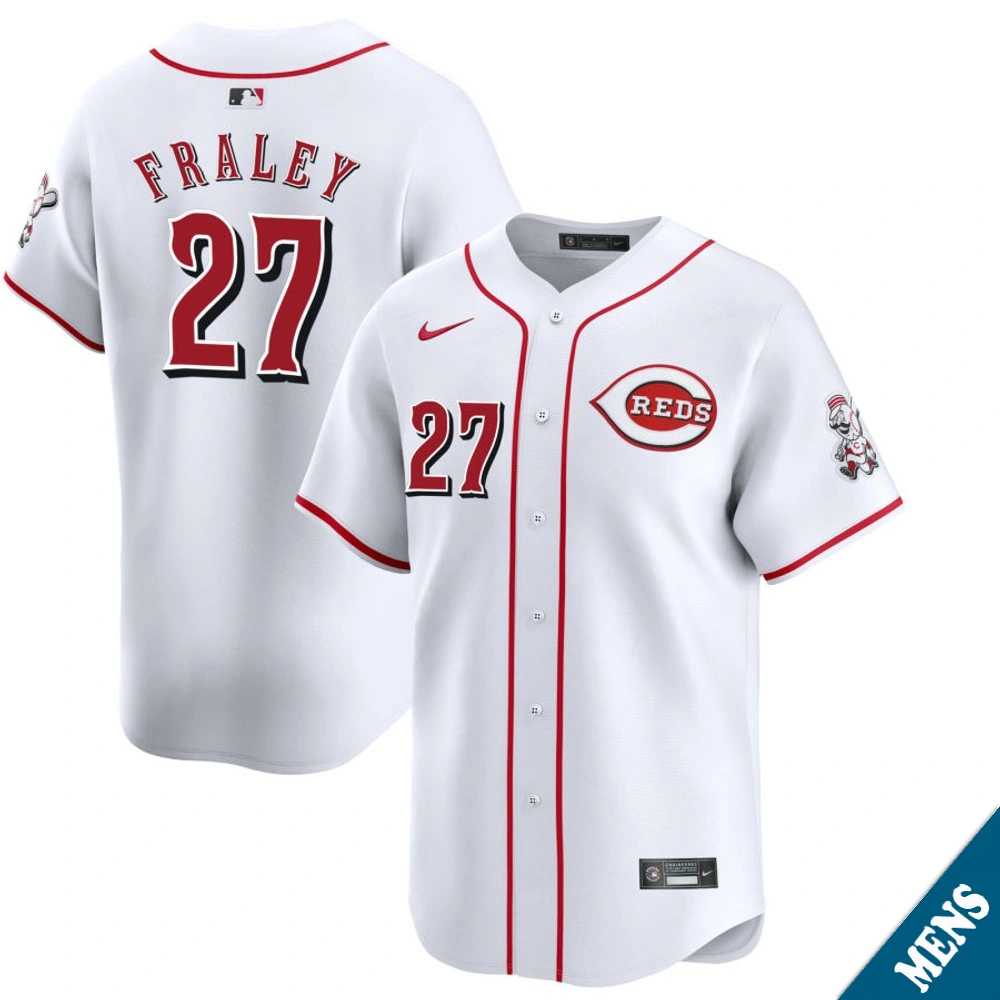 Men's Cincinnati Reds Jake Fraley #27 Home White Limited Jersey