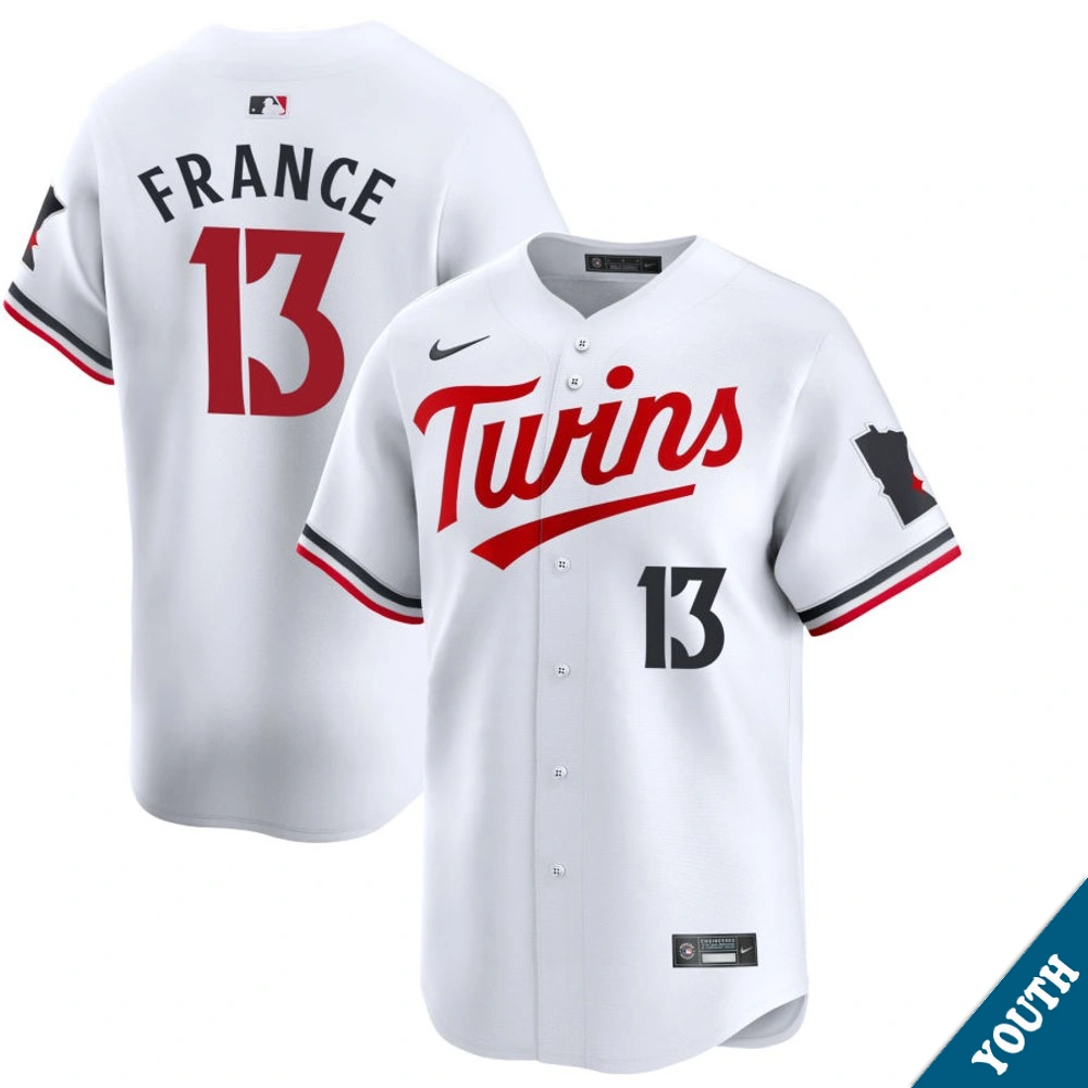 Youth Minnesota Twins Ty France #13 Home White Limited Jersey