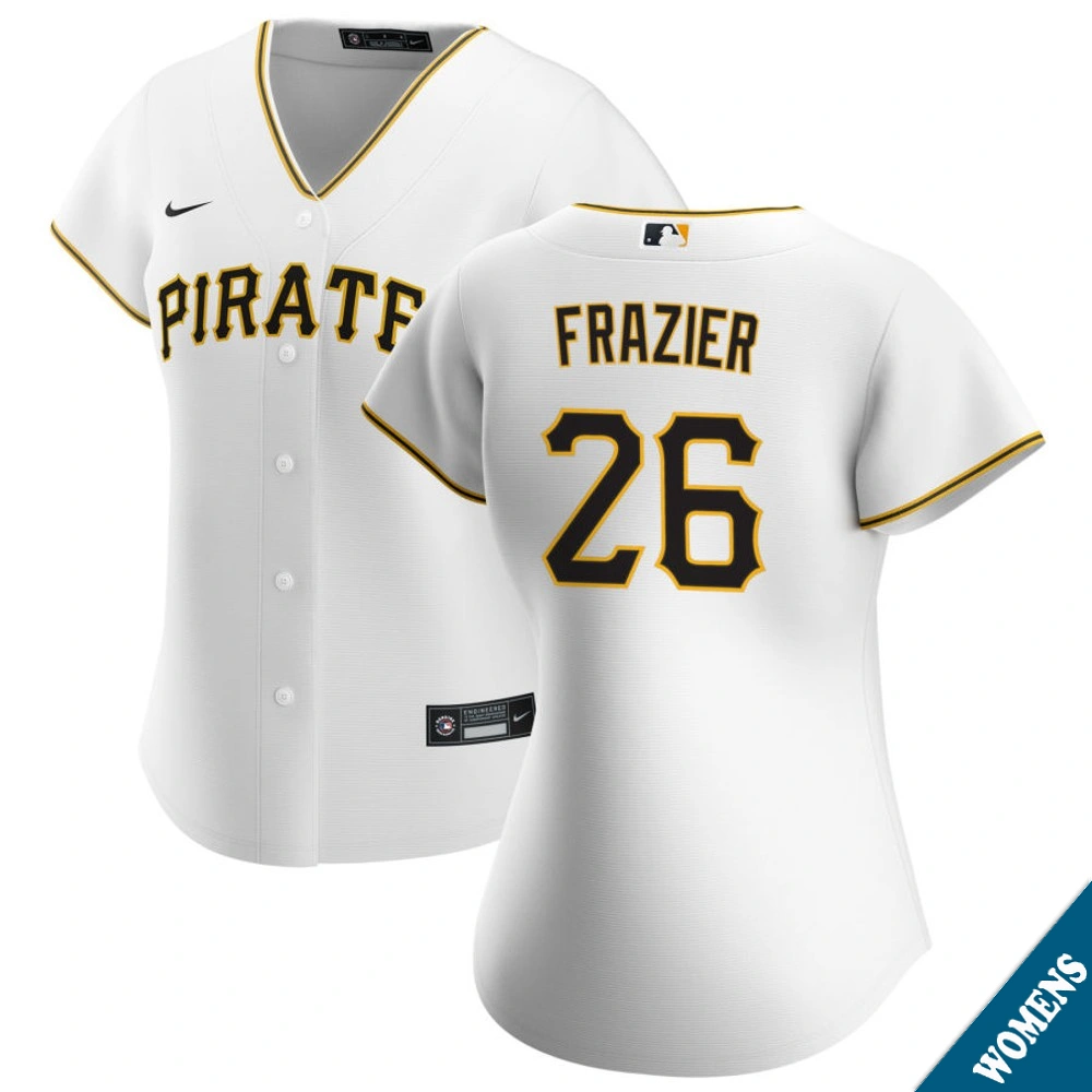 Women's Pittsburgh Pirates Adam Frazier #26 Home White Replica Jersey