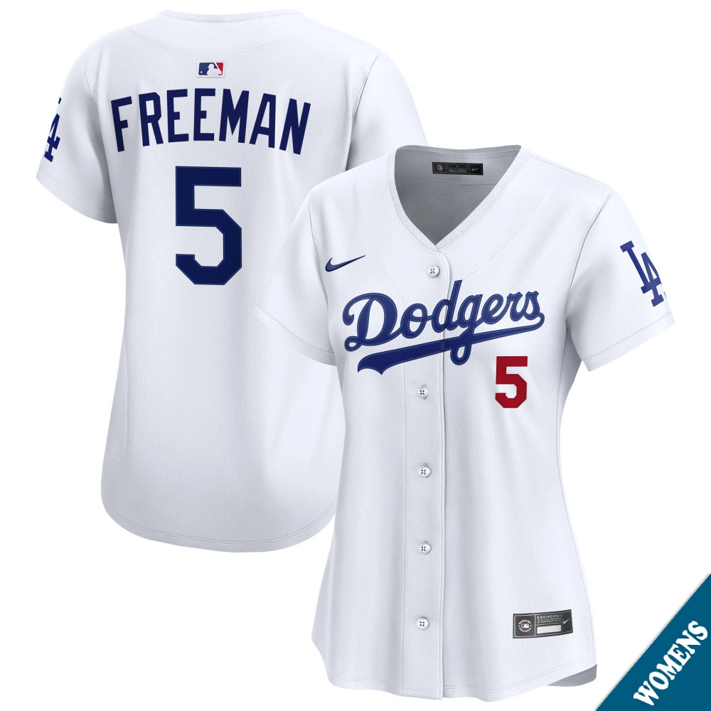 Women's Los Angeles Dodgers Freddie Freeman #5 Home White Limited Jersey