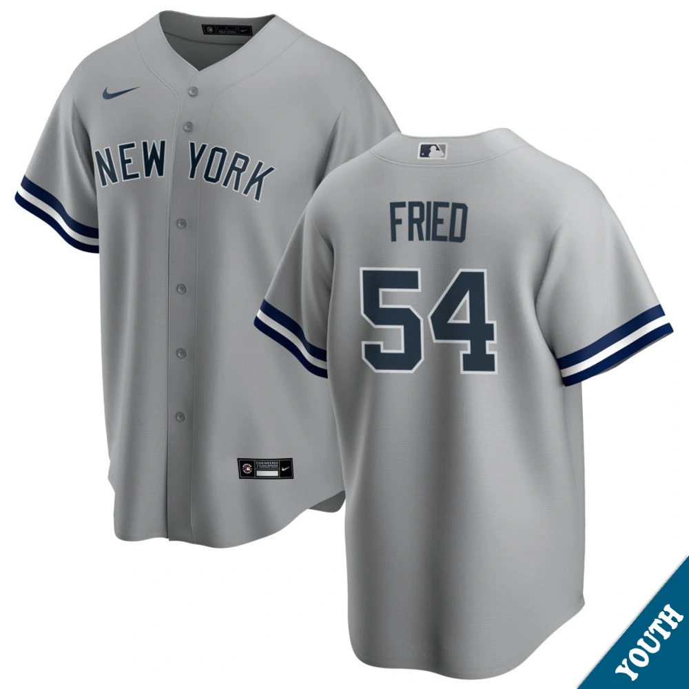 Youth New York Yankees Max Fried #54 Gray Road Replica Jersey