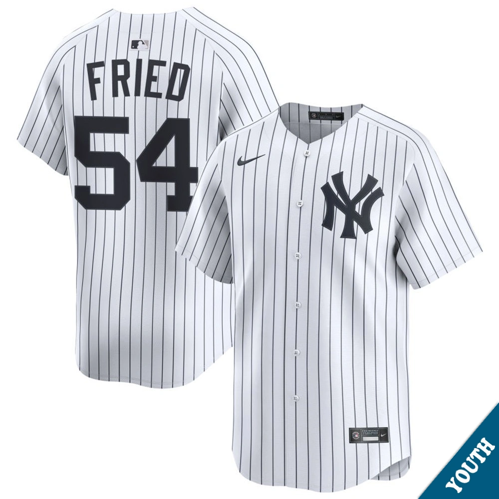 Youth New York Yankees Max Fried #54 Home White Limited Jersey