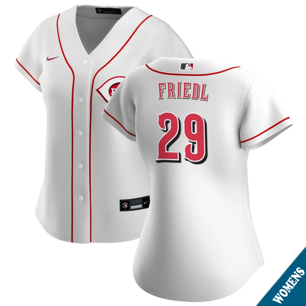 Women's Cincinnati Reds TJ Friedl #29 Home White Replica Jersey