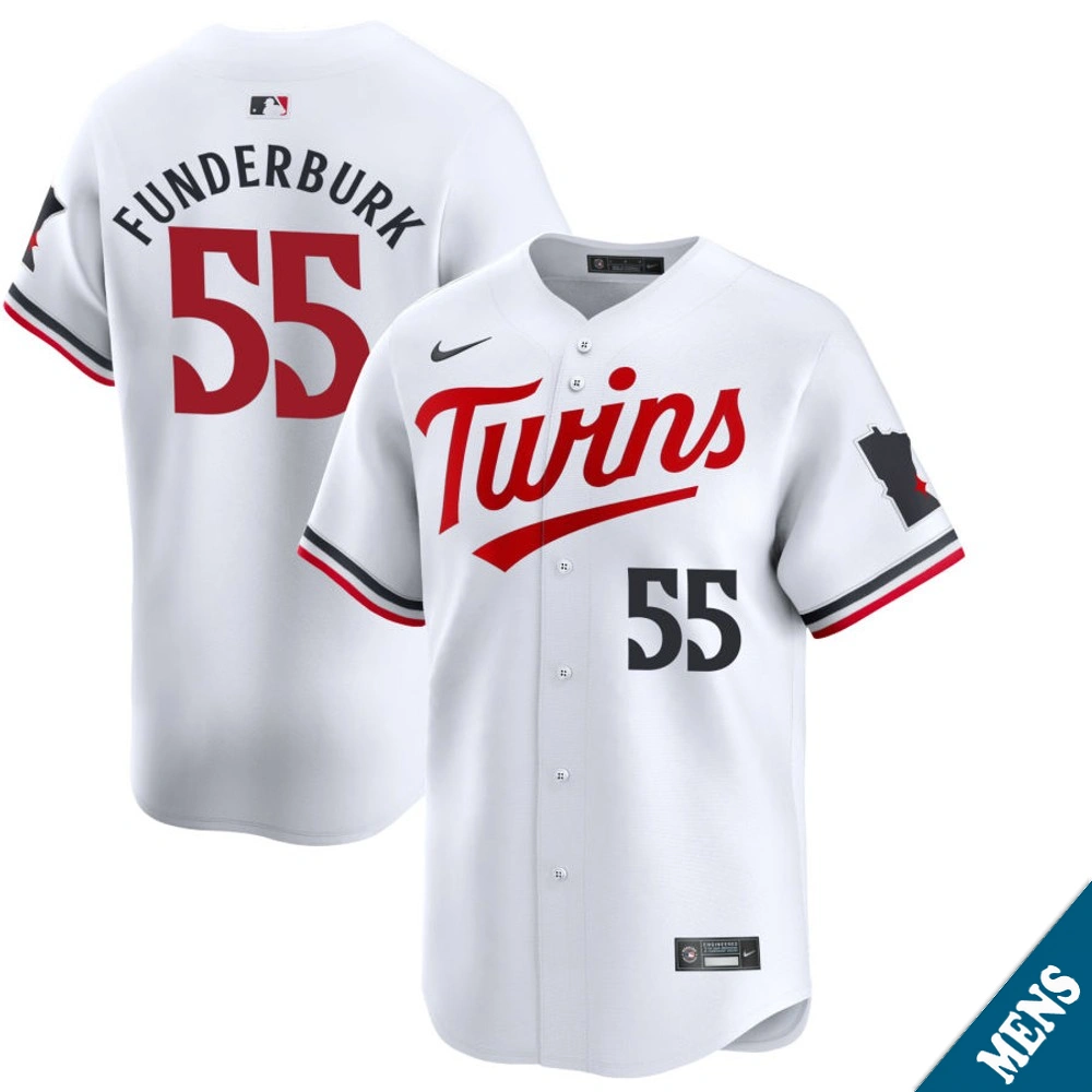 Men's Minnesota Twins Kody Funderburk #55 Home White Limited Jersey Men's Minnesota Twins Kody Funderburk #55 Home White Limited Jersey