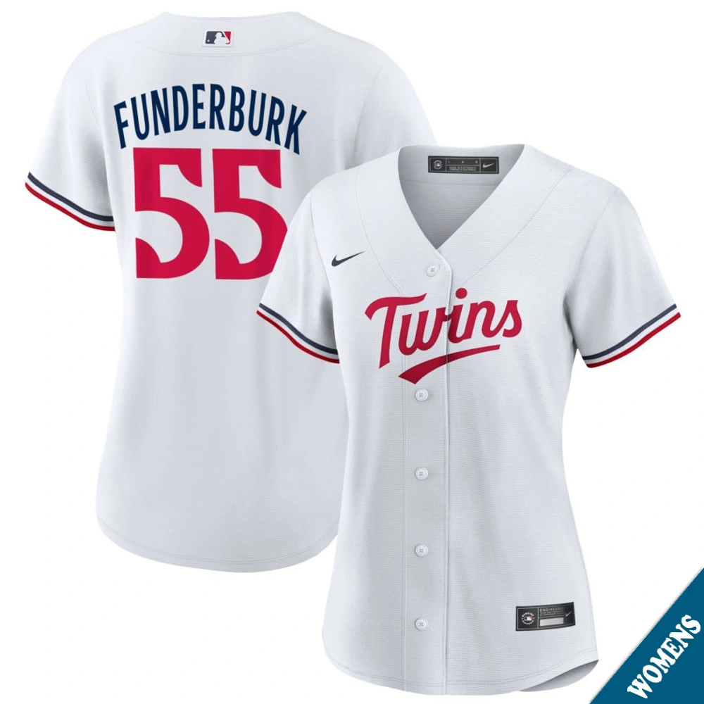 Women's Minnesota Twins Kody Funderburk #55 Home White Replica Jersey