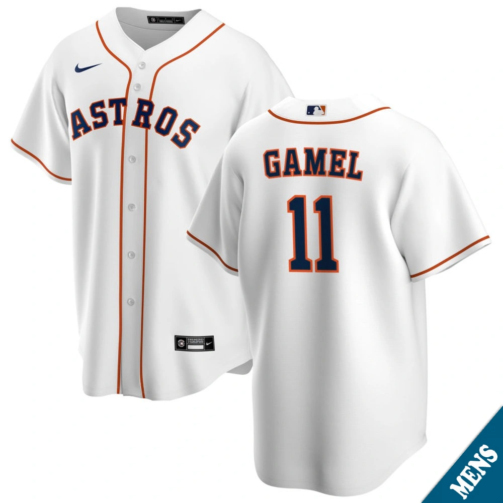Men's Houston Astros Ben Gamel #11 Home White Replica Jersey