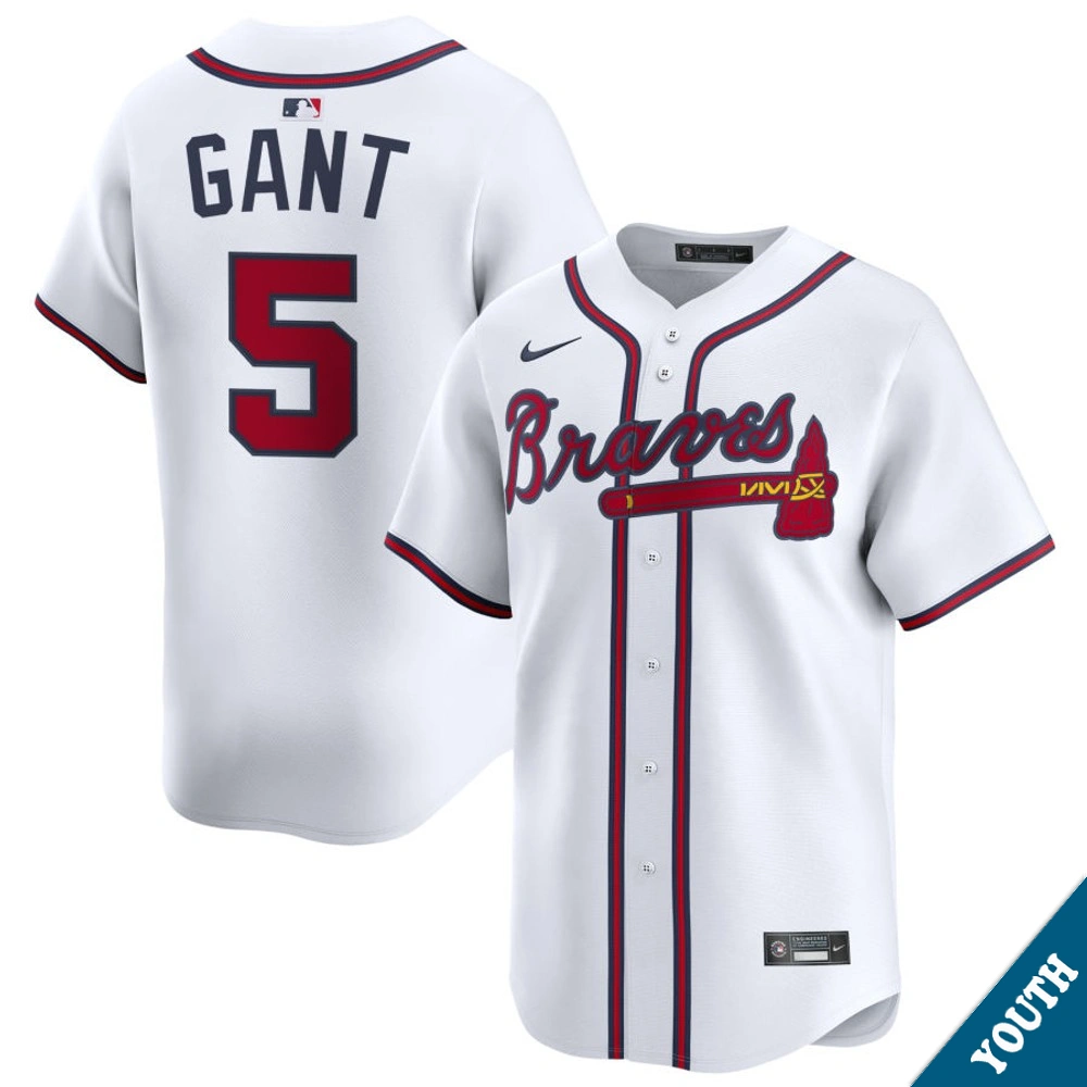 Youth Atlanta Braves Ron Gant #5 Home White Limited Former Player‌ Jersey