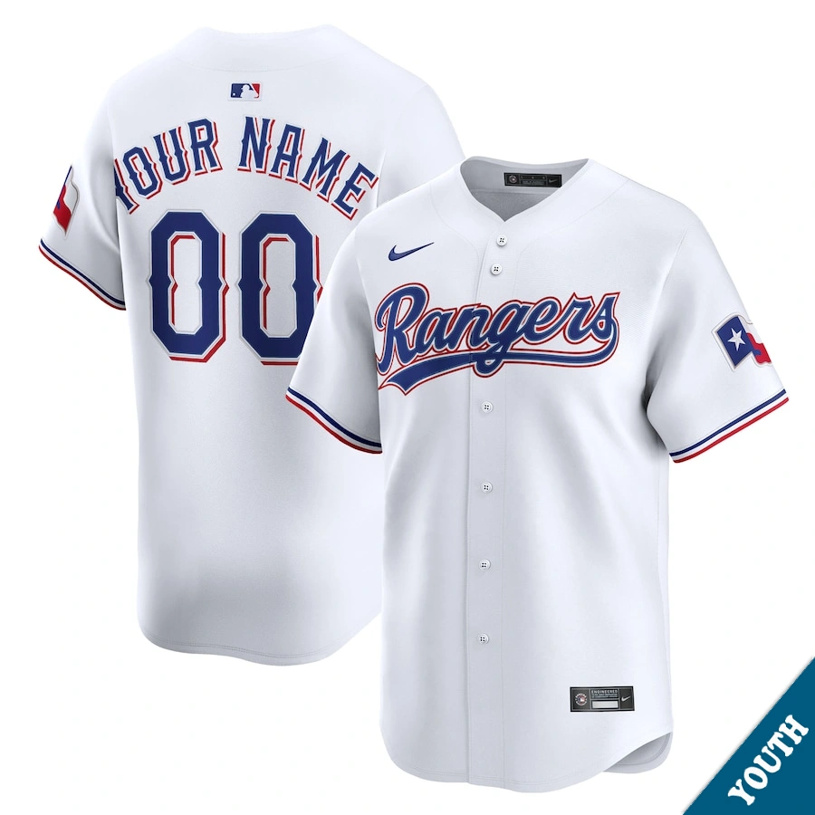 Youth Texas Rangers Gerson Garabito #58 Home White Limited Jersey