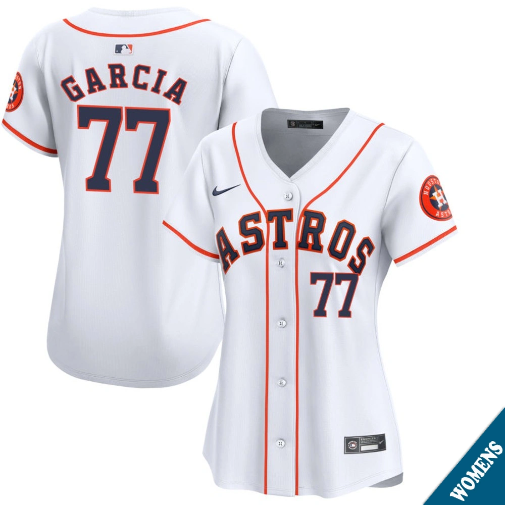 Women's Houston Astros Luis Garcia #77 Home White Limited Jersey